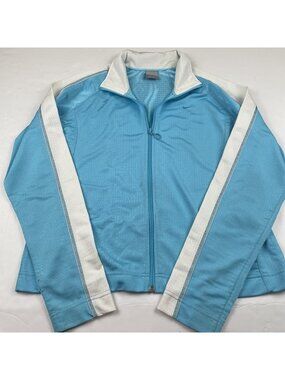 Nike Birdseye Mesh Training Jacket Women’s XL 16-18 Full Zip Track Blue White